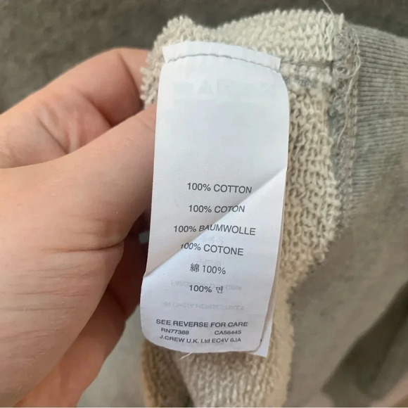 J.Crew Heather Gray Jeweled Embellished Glam Sweatshirt Sweater Top  S - Picture 4 of 12